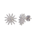 Rhodium Plated 925 Sterling Silver CZ Sun Stud Earrings - BGE00646 | Silver Palace Inc.