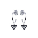 Silver 925 CZ Semi Hoop Triangle Earrings - BGE00661 | Silver Palace Inc.