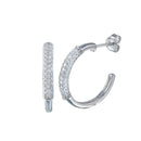 Silver 925 Half CZ Hoop - BGE00666 | Silver Palace Inc.