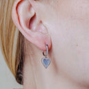 Aro colgante de plata de ley 925 rodiada con circonitas cúbicas y nácar - BGE00676