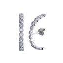 Rhodium Plated 925 Sterling Silver Half Circle Clear CZ Earrings - BGE00692 | Silver Palace Inc.