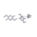 Silver 925 Platinum Plated Aquarius CZ Zodiac Sign Earrings - BGE00695 | Silver Palace Inc.