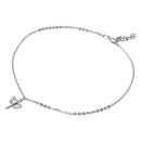 Silver 925 Rhodium Plated Dangling Dragonfly Anklet with CZ - BGF00011 | Silver Palace Inc.