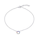 Rhodium Plated 925 Sterling Silver Round Charm Multicolor CZ  Anklet - BGF00037 | Silver Palace Inc.