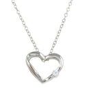 Silver 925 Rhodium Plated Open Heart Necklace with CZ - BGP00085 | Silver Palace Inc.
