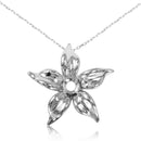 Silver 925 Rhodium Plated Personalized Flower Mounting Necklace - BGP00545 | Silver Palace Inc.