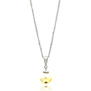 Silver 925 Rhodium Plated Single Pearl Pendant Necklace - BGP00655 | Silver Palace Inc.