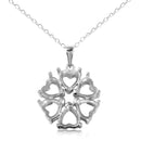 Silver 925 Rhodium Plated Personalized 6 Hearts Mounting Flower Necklace - BGP00783 | Silver Palace Inc.
