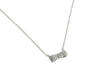 Silver 925 Rhodium Plated Bow CZ Necklace - BGP00807 | Silver Palace Inc.