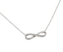 Silver 925 Rhodium Plated Clear CZ Stone Infinity Pendant Necklace - BGP00867 | Silver Palace Inc.