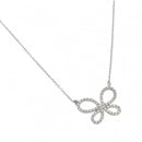 Silver 925 Rhodium Plated Clear CZ Open Butterfly Pendant Necklace - BGP01000 | Silver Palace Inc.