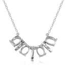 Silver 925 Rhodium Plated 4 Oval Mounting with Bars Necklace - BGP01014 | Silver Palace Inc.