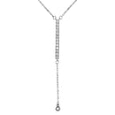 Silver 925 Rhodium Plated Drop Necklace with CZ - BGP01026 | Silver Palace Inc.