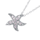 Silver 925 Rhodium Plated CZ Starfish Pendant Necklace - BGP01039 | Silver Palace Inc.