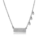 Silver 925 Bar with 3 Hanging CZ Stones Necklace - BGP01093 | Silver Palace Inc.