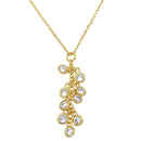 Silver 925 Gold Plated Multi CZ Drop Necklace - BGP01156GP | Silver Palace Inc.