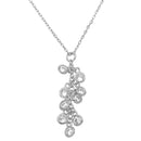 Silver 925 Rhodium Plated Multi CZ Drop Necklace - BGP01156RHD | Silver Palace Inc.
