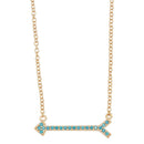 Silver 925 Gold Arrow Necklace with Turquoise Stones - BGP01157GP | Silver Palace Inc.