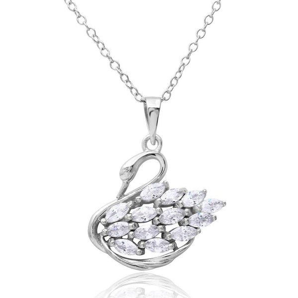 Collier Pour Femme FLYNS FAMILY - Argent Sterling 925 - Pendentif Cygne & Perle - Neuf Avec étiquettes