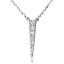 Silver 925 Rhodium Plated Dropped Ice Pick Necklace - BGP01182 | Silver Palace Inc.