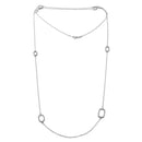 Rhodium Plated 925 Sterling Silver CZ Open Charm Chain Necklace 36" - BGP01197 | Silver Palace Inc.