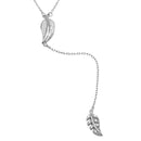 Silver 925 Rhodium Plated Leaf Pendant with Dropped CZ Outline Leaf - BGP01203 | Silver Palace Inc.