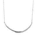 Silver 925 Rhodium Plated Double Curve Necklace with CZ - BGP01235 | Silver Palace Inc.