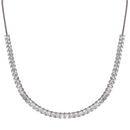 Silver 925 Rhodium Plated Adjustable Tennis CZ Necklace - BGP01255 | Silver Palace Inc.