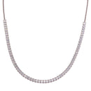 Silver 925 Rhodium Plated Adjustable Tennis CZ Necklace - BGP01256 | Silver Palace Inc.