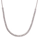 Silver 925 Rhodium Plated Adjustable Tennis CZ Necklace - BGP01257 | Silver Palace Inc.