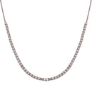 Silver 925 Rhodium Plated Adjustable Tennis CZ Necklace - BGP01258 | Silver Palace Inc.
