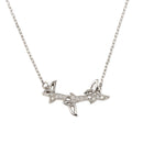 Silver 925 Rhodium Plated 3 Butterfly Pendant Necklace with CZ - BGP01280 | Silver Palace Inc.