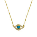 Silver 925 Gold Plated Evil Eye Necklace with CZ - BGP01294GP | Silver Palace Inc.