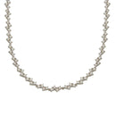 Silver 925 Rhodium Plated Zig Zag CZ Tennis Necklace - BGP01301 | Silver Palace Inc.