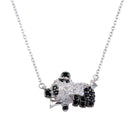 Silver 925 Rhodium Plated CZ Panda Necklace - BGP01306 | Silver Palace Inc.