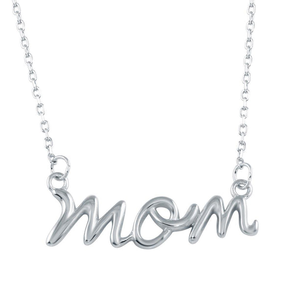 Victoria Cruz sterling silver short necklace with white in Mom shape