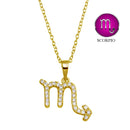 Silver 925 Gold Plated Scorpio CZ Zodiac Sign Necklace - BGP01338GP | Silver Palace Inc.