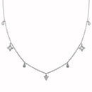 Silver 925 Rhodium Plated CZ Charm Necklace - BGP01344 | Silver Palace Inc.