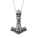 Silver 925 Rhodium Plated Celtic Design CZ Anchor Necklace - BGP01350 | Silver Palace Inc.