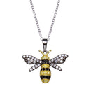 Silver 925 Rhodium Plated BumbleBee CZ Necklace - BGP01359 | Silver Palace Inc.