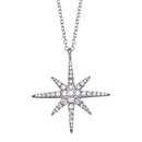 Silver 925 Rhodium Plated Snow Flakes CZ Necklace - BGP01361 | Silver Palace Inc.