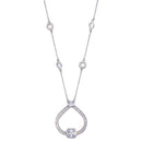 Rhodium Plated 925 Sterling Silver Open Circular Pendant with CZ - BGP01388 | Silver Palace Inc.