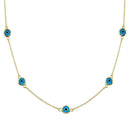 Silver 925 Gold Plated Evil Eye by the Yard Necklace - BGP01402GP | Silver Palace Inc.