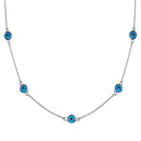 Rhodium Plated 925 Sterling Silver Evil Eye by the Yard Necklace - BGP01402RHD | Silver Palace Inc.