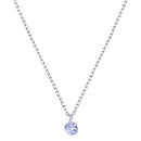 Rhodium Plated 925 Sterling Silver Diamond Cut Clear CZ Necklace - BGP01429 | Silver Palace Inc.