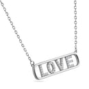 Collar con colgante de amor transparente en plata de ley 925 rodiada - BGP01455