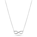 Rhodium Plated 925 Sterling Silver Infinity Design Diamond Necklaces - BGP01474 | Silver Palace Inc.