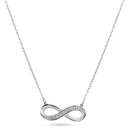 Rhodium Plated 925 Sterling Silver Infinity Design Diamond Necklaces - BGP01475 | Silver Palace Inc.