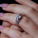 Rhodium Plated 925 Sterling Silver Clear Baguette Round CZ Ring - BGR00007