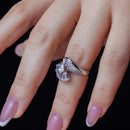 Anillo de plata de ley 925 rodiada con circonitas cúbicas baguette transparentes - BGR00094